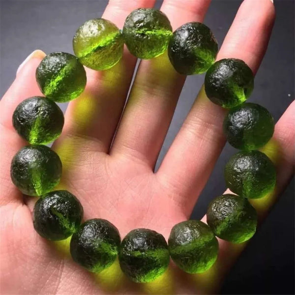 Green Meteorite Moldavite Bracelet-ToShay.org