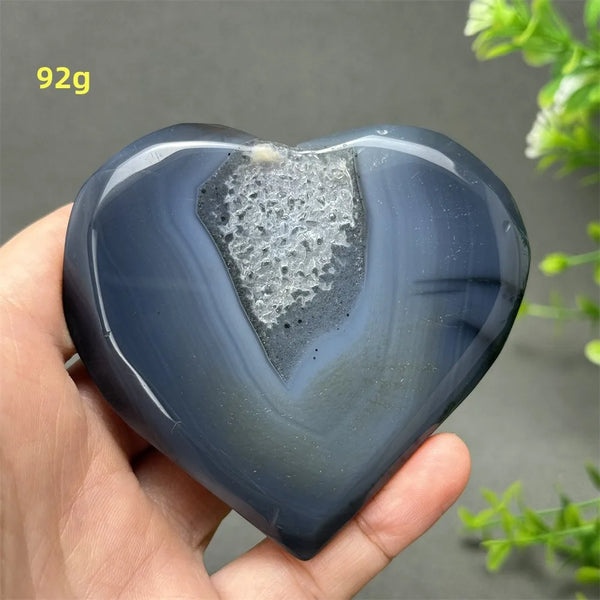 Grey Agate Geode Heart-ToShay.org
