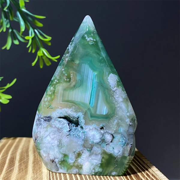 Green Flower Agate Flame-ToShay.org