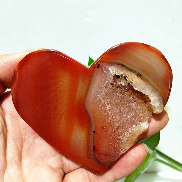 Red Agate Geode Heart-ToShay.org
