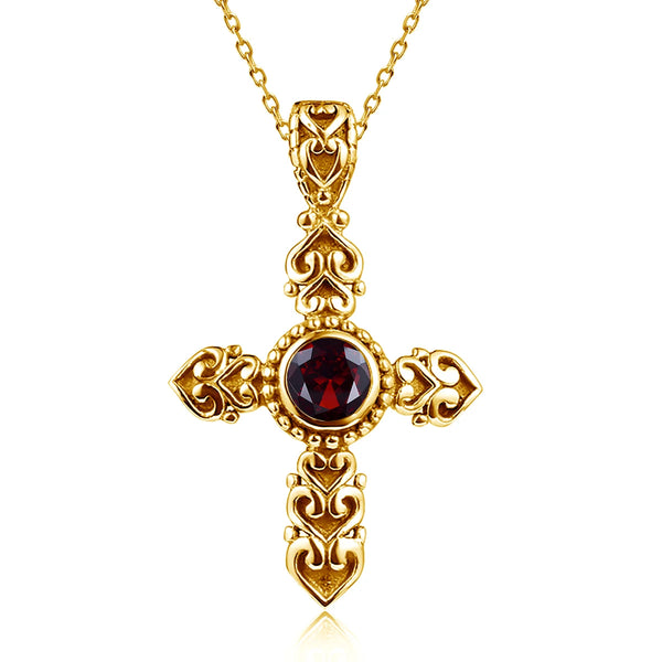 Mixed Gemstone Cross Pendants-ToShay.org