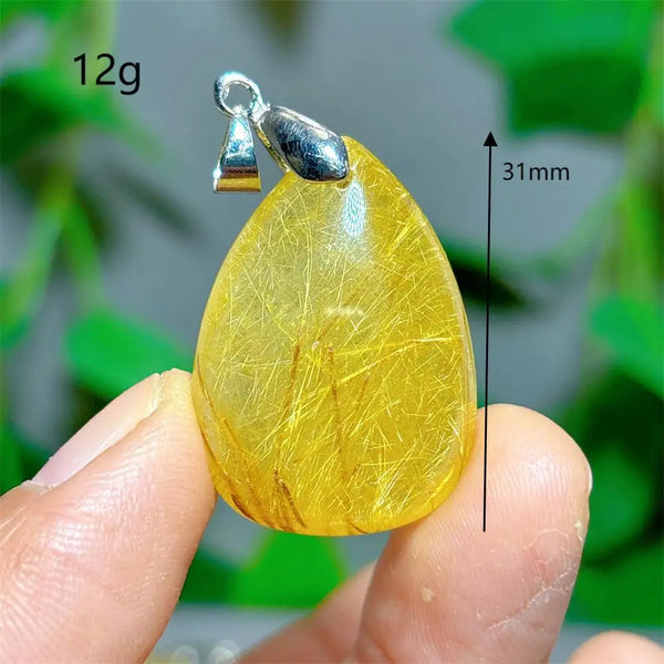 Gold Rutilated Quartz Pendant-ToShay.org