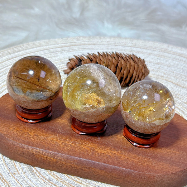 Gold Rutilated Crystal Ball-ToShay.org
