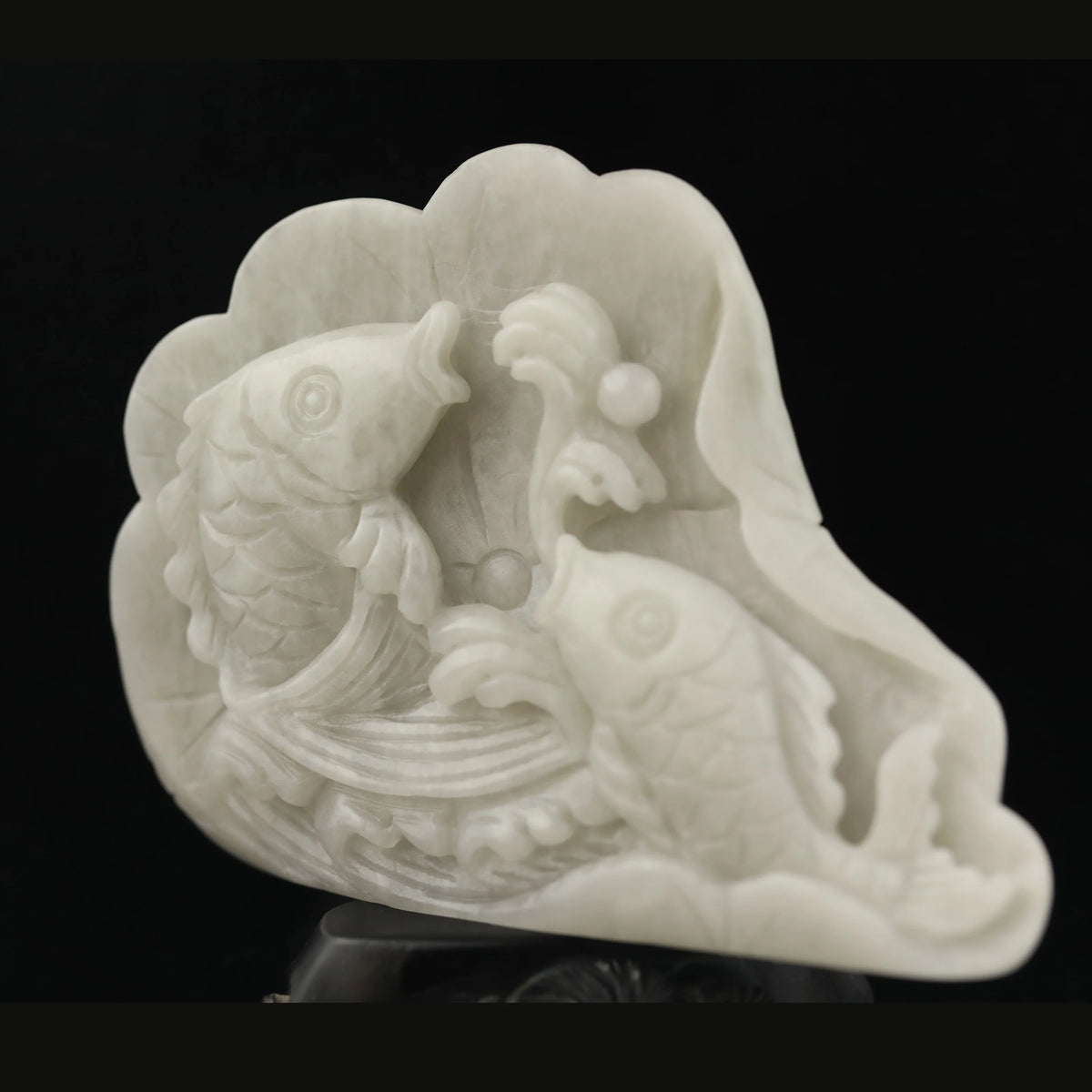 White Jade Fish Statue-ToShay.org