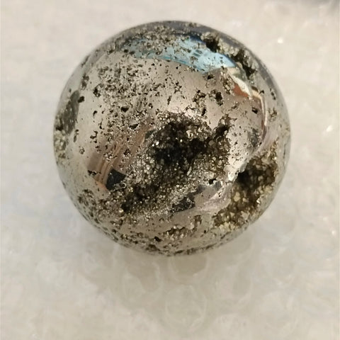 Silver Iron Pyrite Stone Ball-ToShay.org