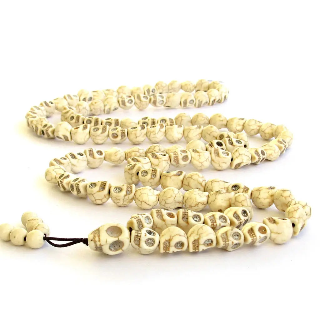 White Howlite Skull Beads-ToShay.org