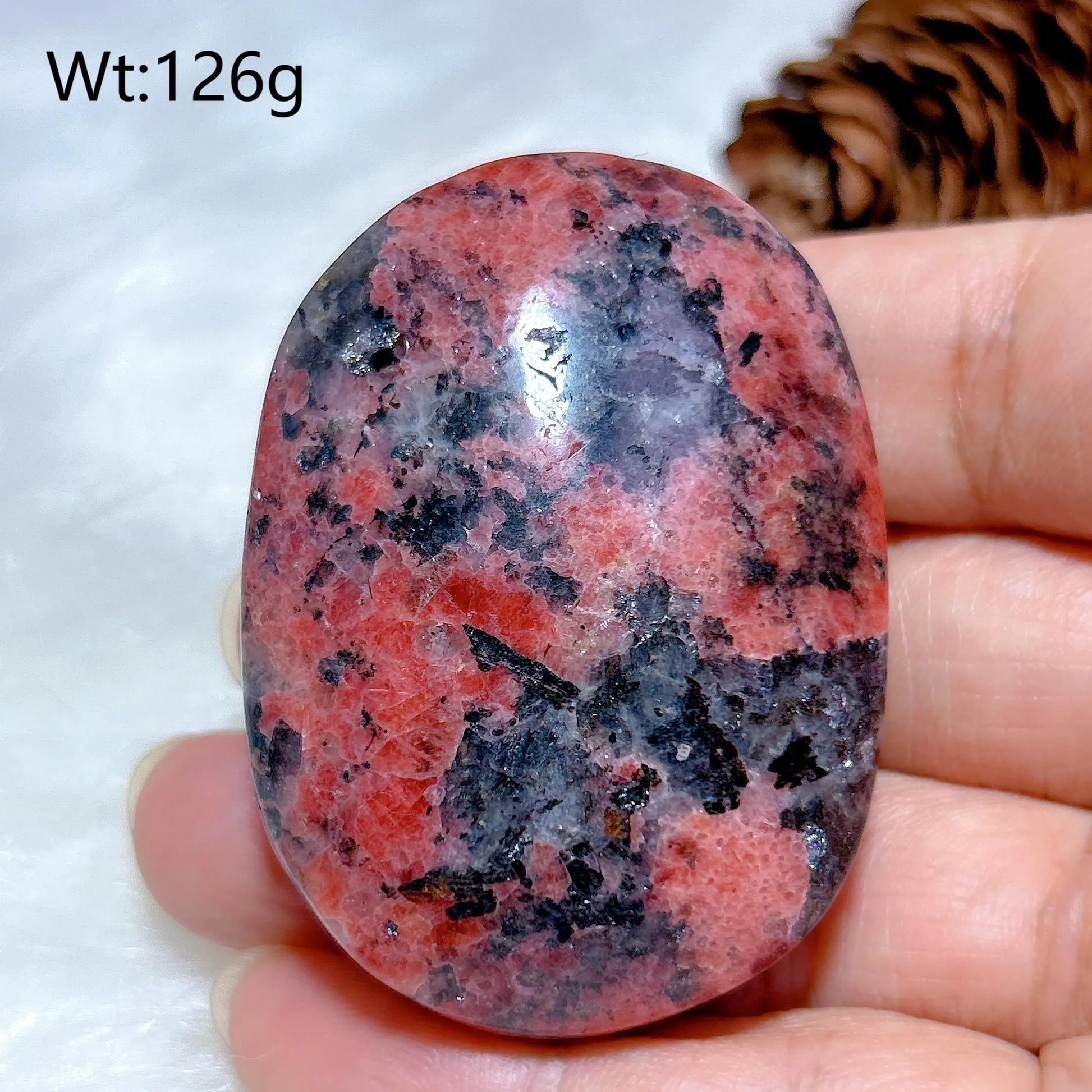 Pink Rhodonite Palm Stone-ToShay.org
