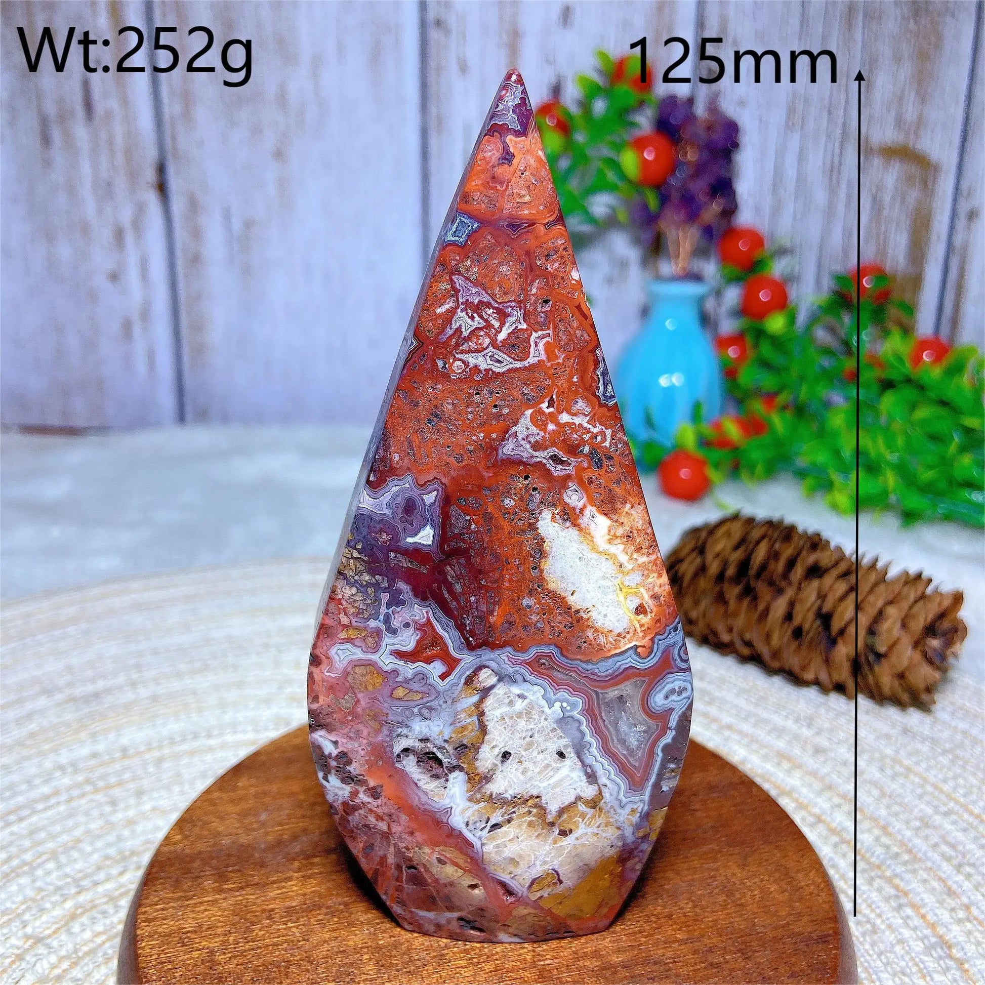 Red White Agate Druzy Flame-ToShay.org
