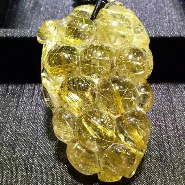 Gold Rutilated Quartz Pendant-ToShay.org