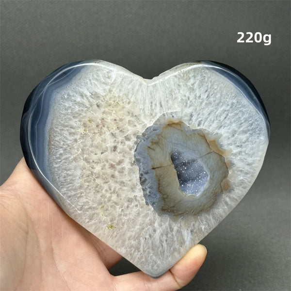 Grey Agate Geode Heart-ToShay.org
