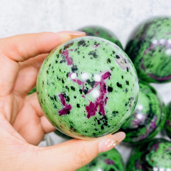 Green Ruby Zoisite Ball-ToShay.org