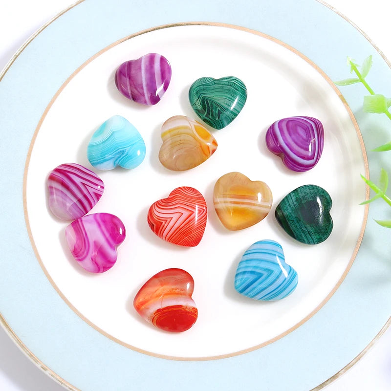 Mixed Stripe Agate Hearts-ToShay.org