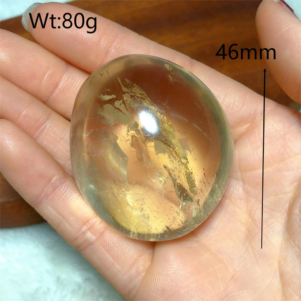Clear Smokey Quartz Palm Stone-ToShay.org