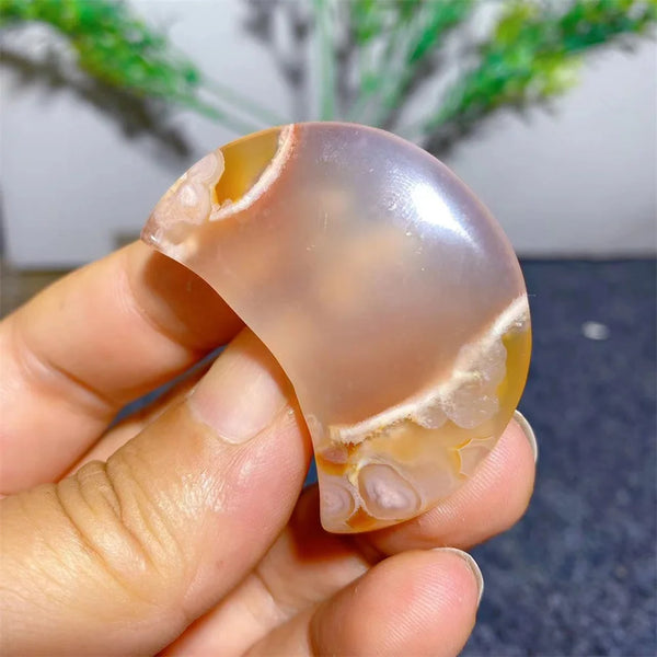 White Flower Agate Moon-ToShay.org