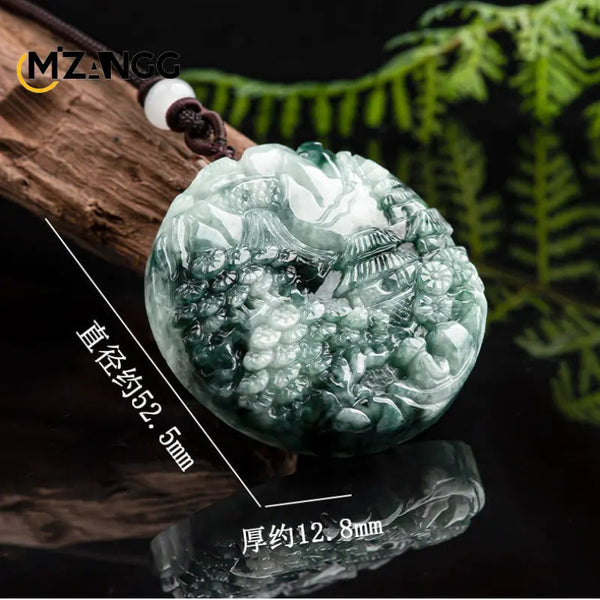 Green Jadeite Flowers Pendant-ToShay.org