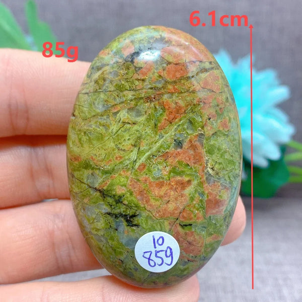 Green Unakite Palm Stone-ToShay.org