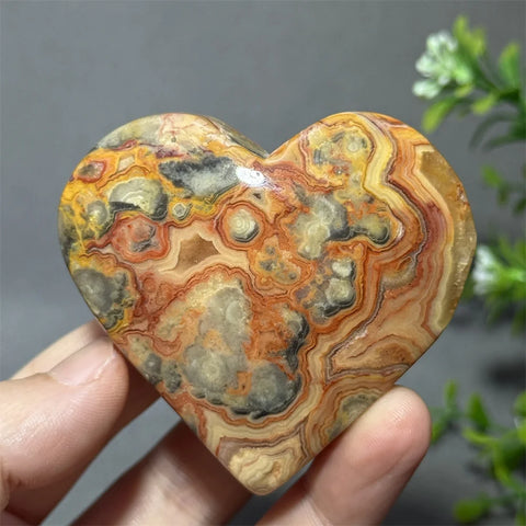 Yellow Crazy Agate Heart-ToShay.org