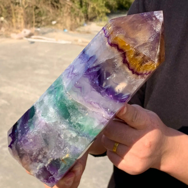 Rainbow Fluorite Crystal Point-ToShay.org