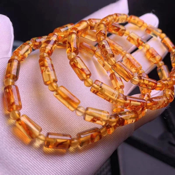 Yellow Amber Bead Bracelet-ToShay.org