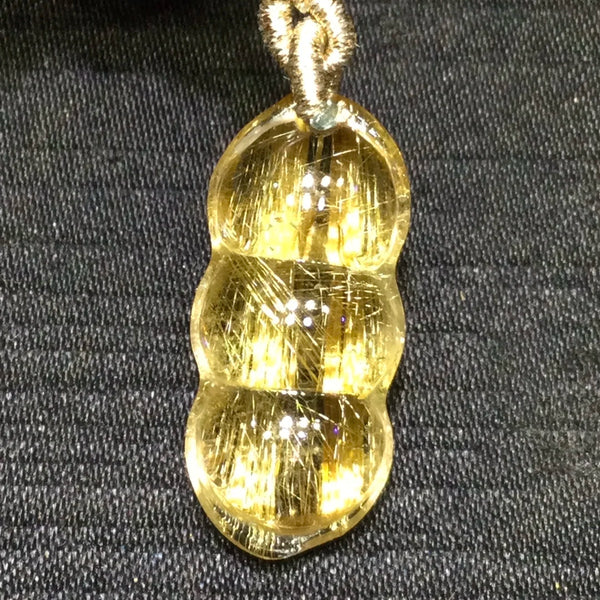 Gold Rutilated Quartz Pendant-ToShay.org