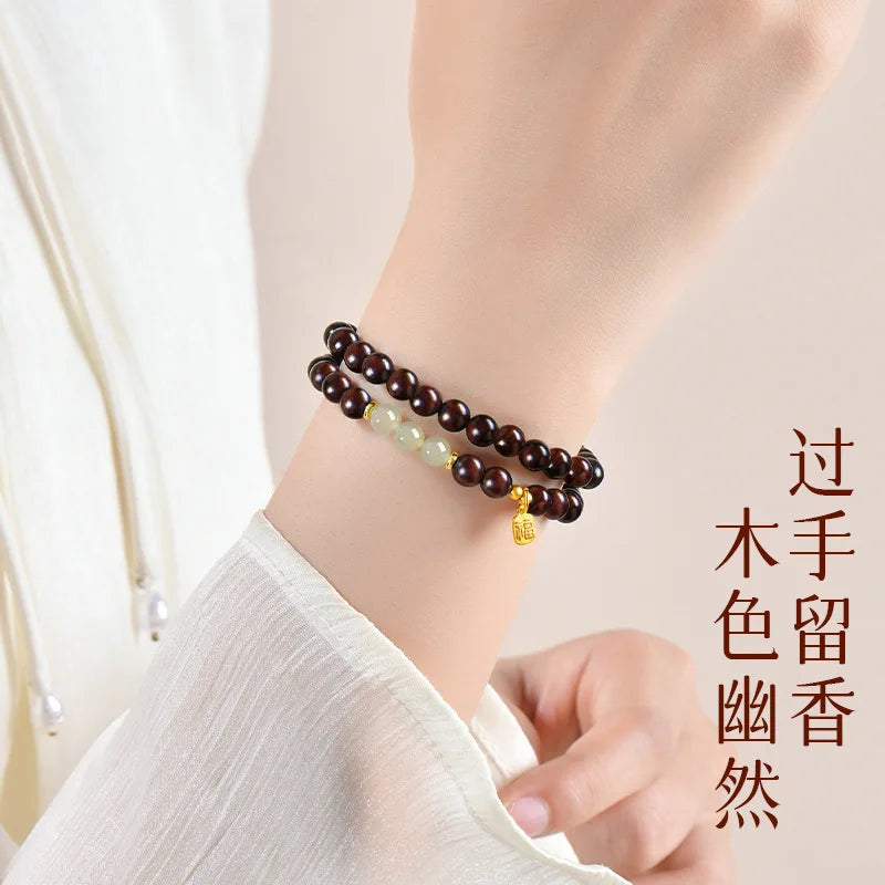 Red Sandalwood Jade Bracelet-ToShay.org