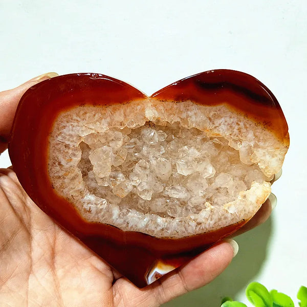 Red Agate Geode Heart-ToShay.org