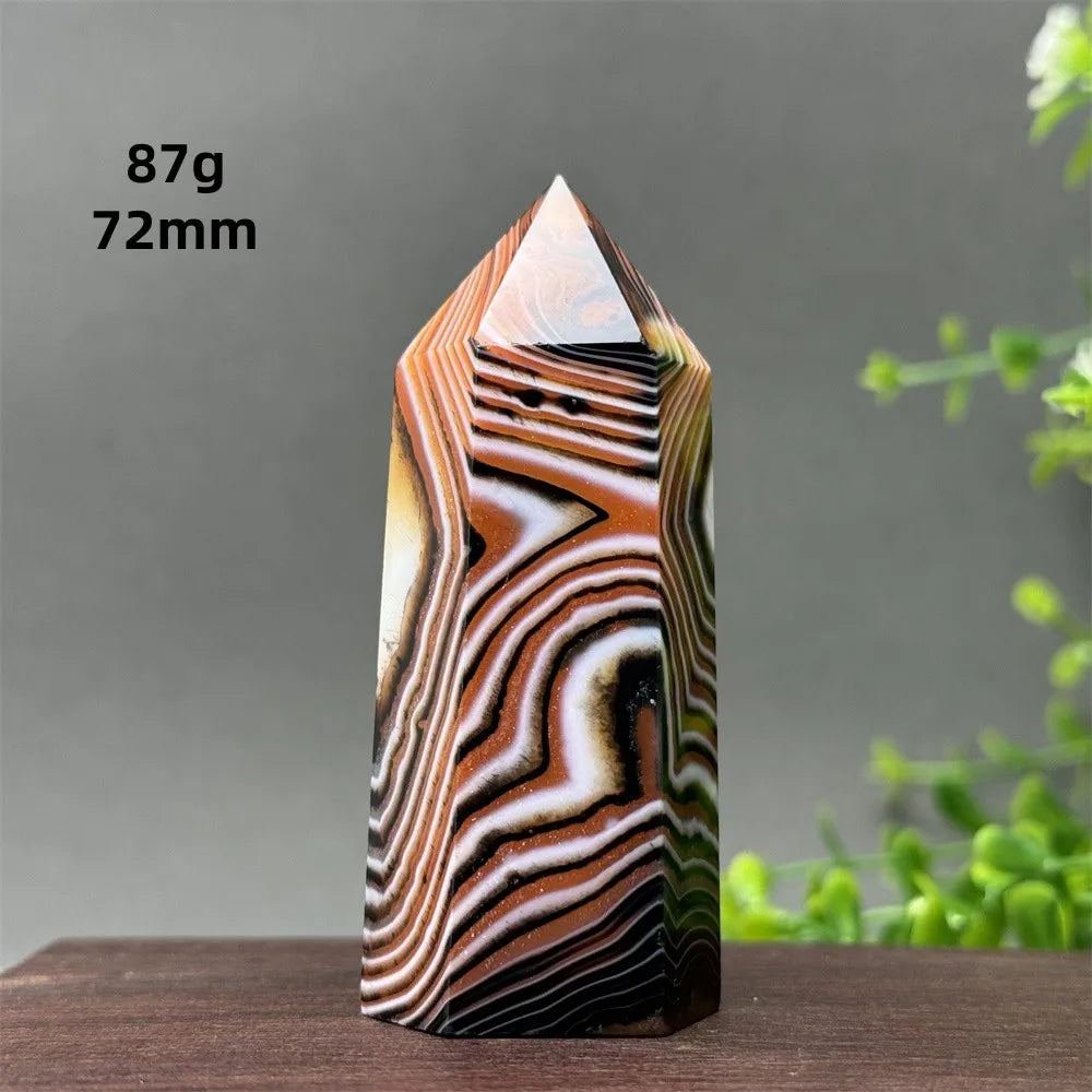 Black Red Agate Stripe Obelisk-ToShay.org