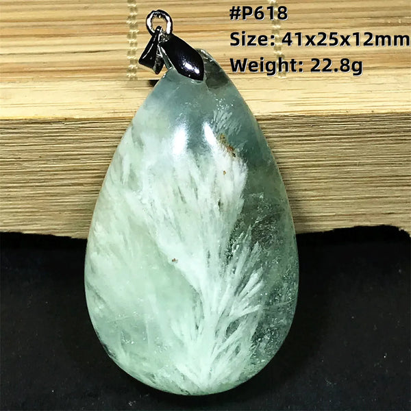 Green Feather Fluorite Pendant-ToShay.org