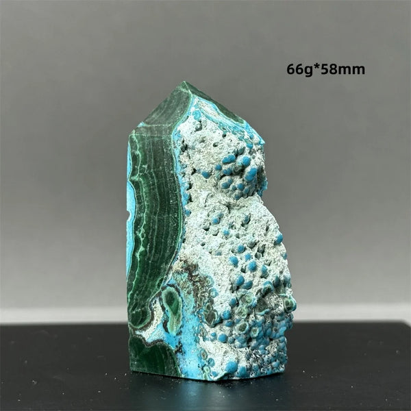 Blue Chrysocolla Malachite Point-ToShay.org