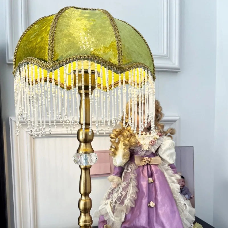 Green Velvet Lampshade-ToShay.org