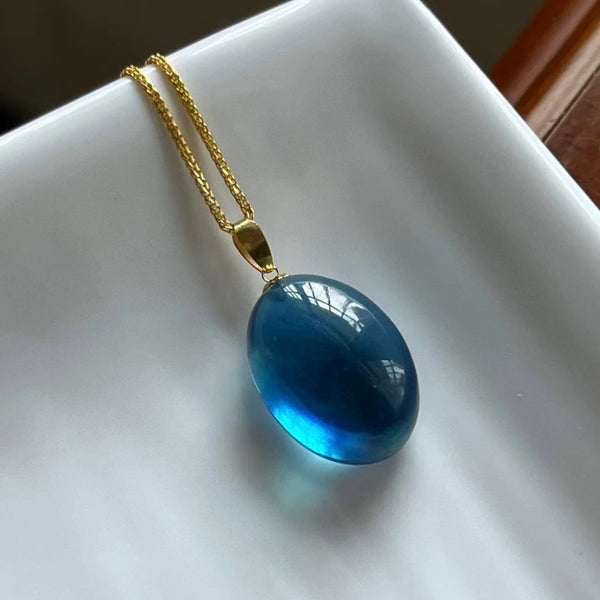 Blue Aquamarine Quartz Pendant-ToShay.org