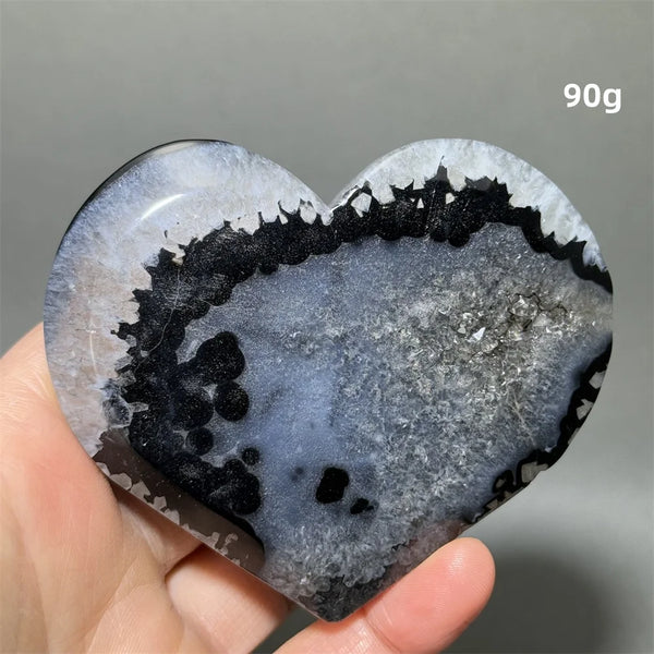 Black Agate Geode Heart-ToShay.org