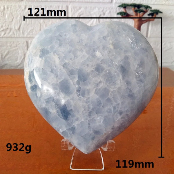 Blue Celestite Crystal Heart-ToShay.org