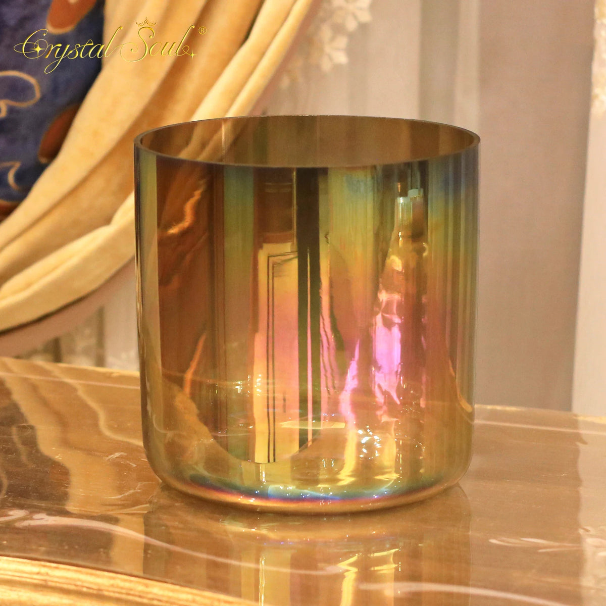 Champagne Gold Crystal Singing Bowl-ToShay.org