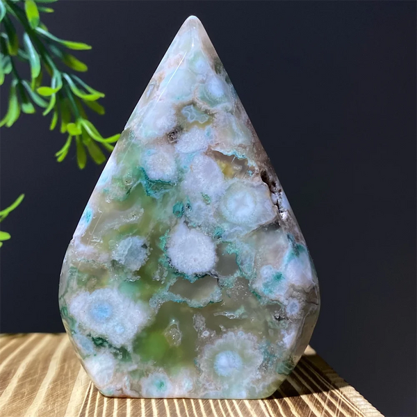 Green Flower Agate Flame-ToShay.org