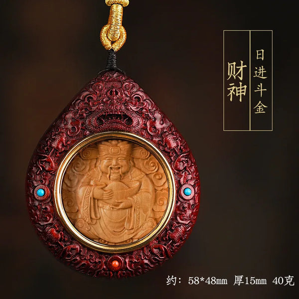 Red Mahogany Amitabha Pendant-ToShay.org
