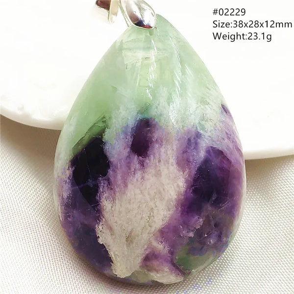 Green Feather Fluorite Pendant-ToShay.org
