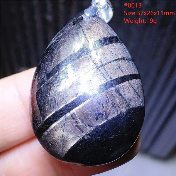 Silver Black Hypersthene Pendant-ToShay.org