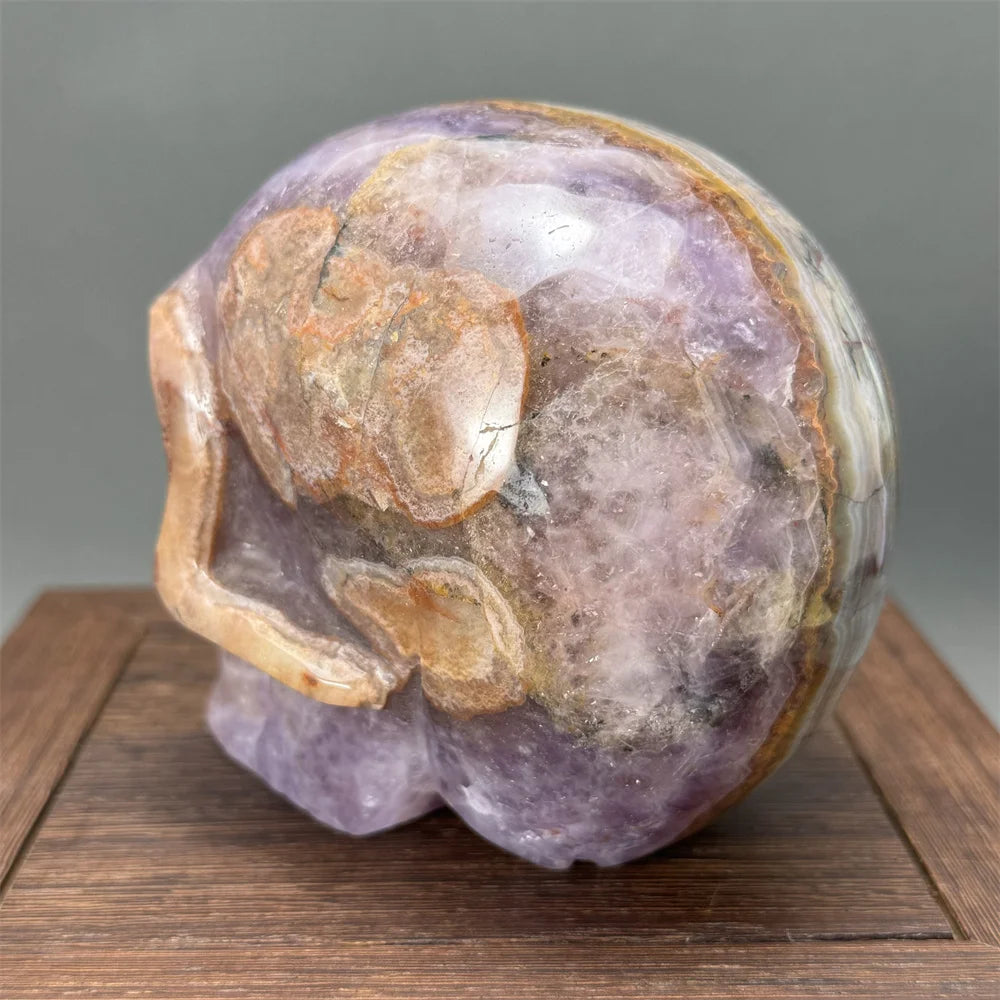 Natural Fantasy Amethyst Skull Hand-Carved Skull Aura Super Energy Home Decoration Witchcraft Altar Meditation Ornaments-ToShay.org