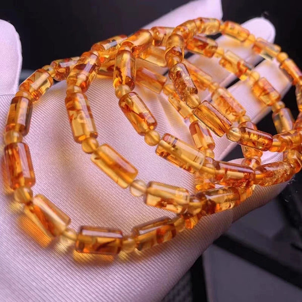 Yellow Amber Bead Bracelet-ToShay.org