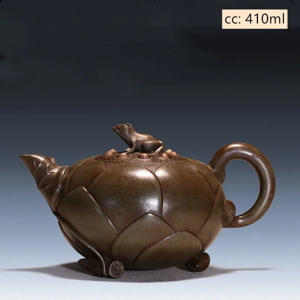Lotus Frog Clay Teapot-ToShay.org