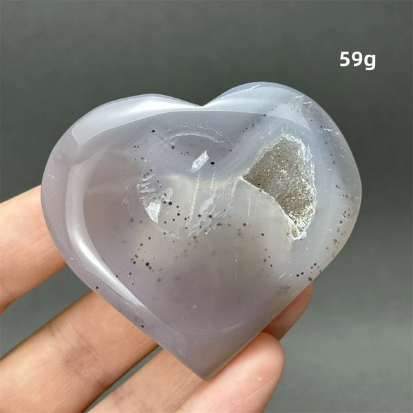 Grey Agate Geode Heart-ToShay.org