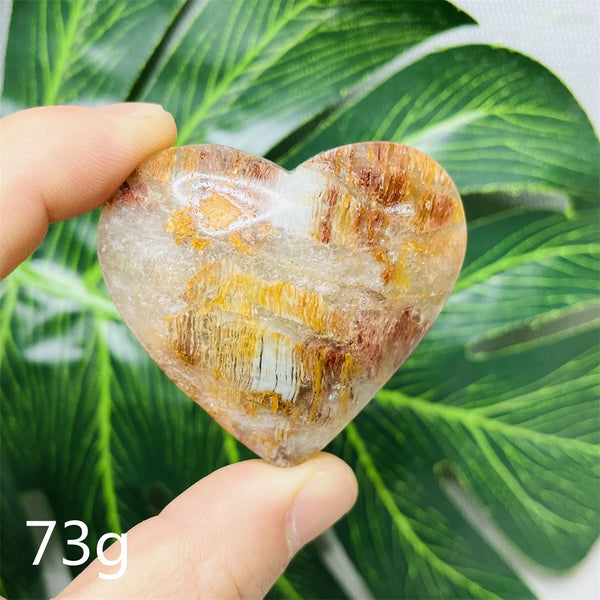 Yellow Garden Ghost Quartz Heart-ToShay.org