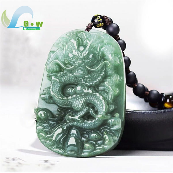 Green Jadeite Dragon Pendant-ToShay.org