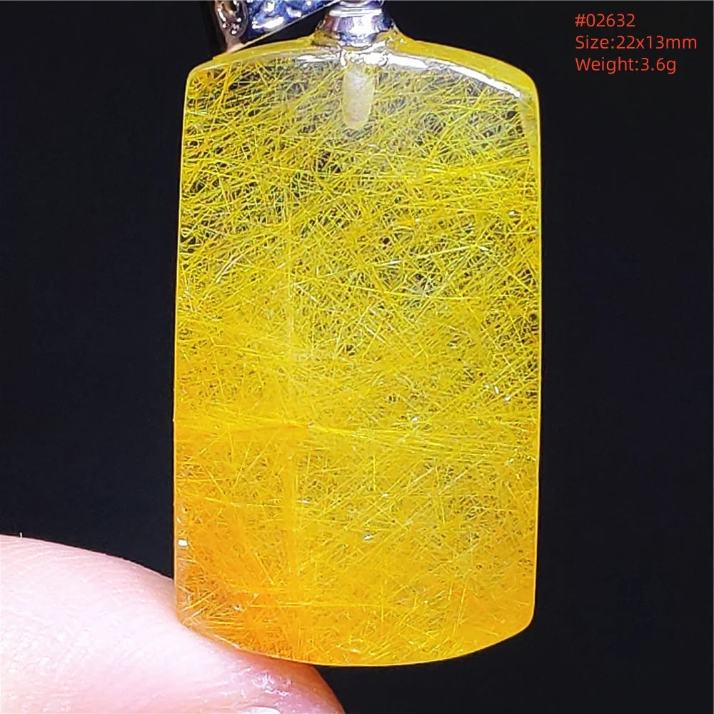 Gold Rutilated Quartz Pendant-ToShay.org