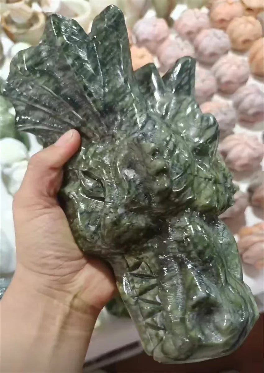 Green Tree Jade Dragon Head-ToShay.org
