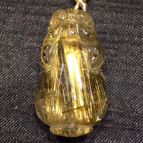 Gold Rutilated Quartz Pendant-ToShay.org