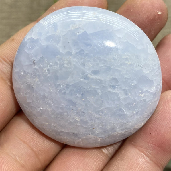 Blue Celestine Palm Stone-ToShay.org