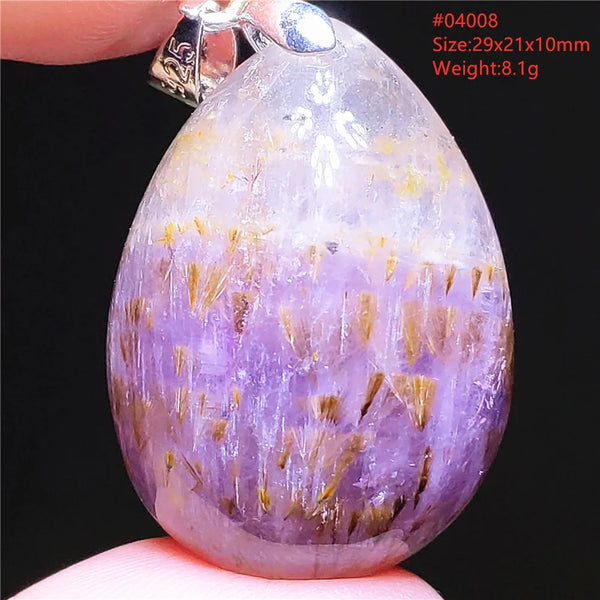 Purple Rutilated Auralite Pendant-ToShay.org