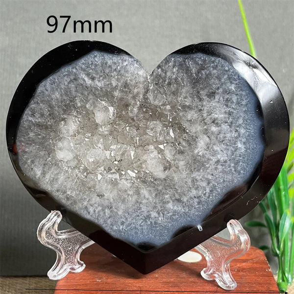 Black Agate Cluster Heart-ToShay.org